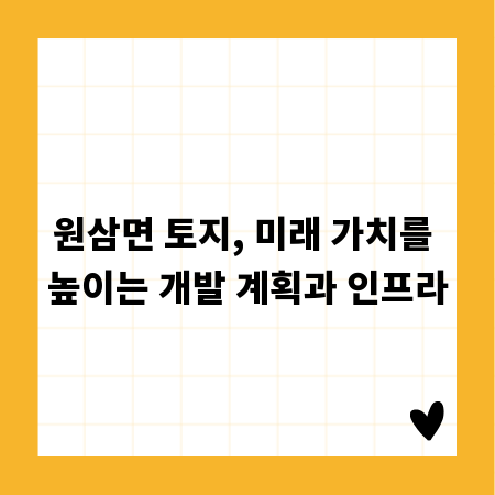 원삼면 토지, 미래 가치를 높이는 개발 계획과 인프라