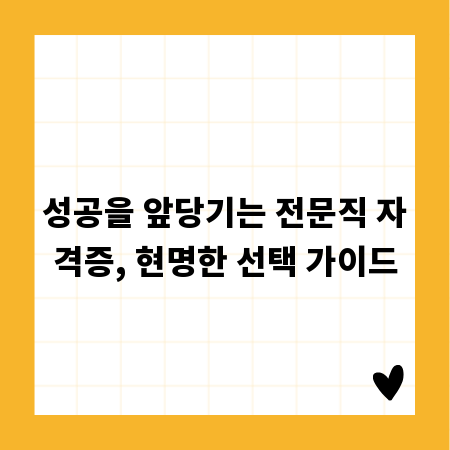 성공을 앞당기는 전문직 자격증, 현명한 선택 가이드