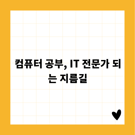 컴퓨터 공부, IT 전문가 되는 지름길