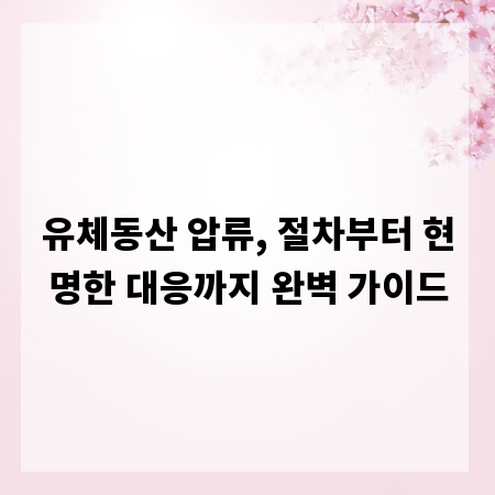 유체동산 압류, 절차부터 현명한 대응까지 완벽 가이드