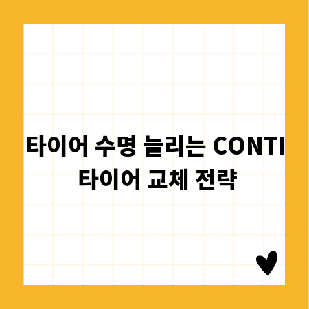 타이어 수명 늘리는 CONTI 타이어 교체 전략