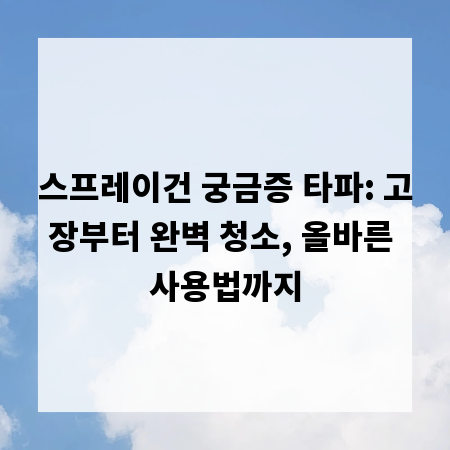 스프레이건 궁금증 타파: 고장부터 완벽 청소, 올바른 사용법까지
