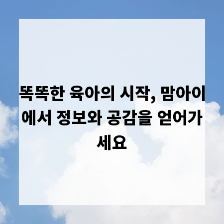 똑똑한 육아의 시작, 맘아이에서 정보와 공감을 얻어가세요
