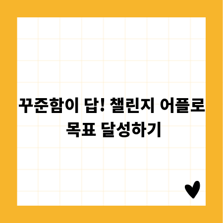 꾸준함이 답! 챌린지 어플로 목표 달성하기