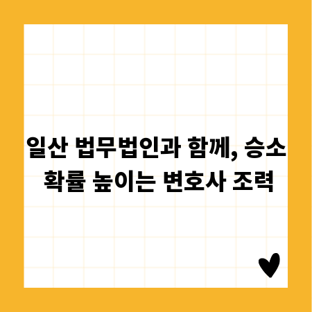 일산 법무법인과 함께, 승소 확률 높이는 변호사 조력
