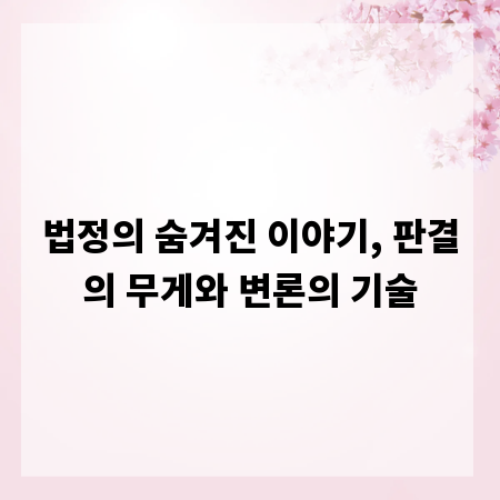 법정의 숨겨진 이야기, 판결의 무게와 변론의 기술