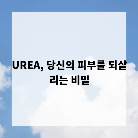 UREA, 당신의 피부를 되살리는 비밀