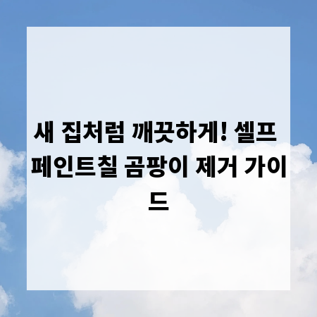 새 집처럼 깨끗하게! 셀프 페인트칠 곰팡이 제거 가이드