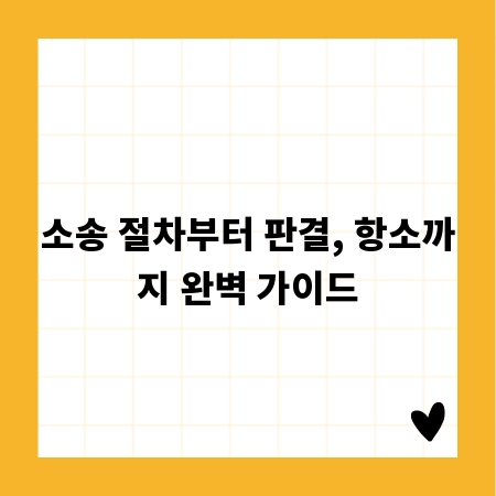 소송 절차부터 판결, 항소까지 완벽 가이드