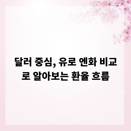 달러 중심, 유로 엔화 비교로 알아보는 환율 흐름