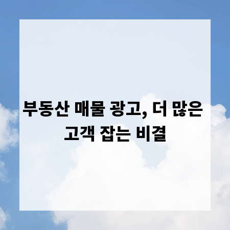 부동산 매물 광고, 더 많은 고객 잡는 비결