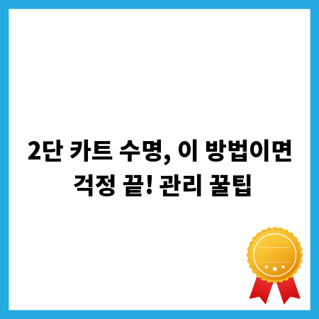2단 카트 수명, 이 방법이면 걱정 끝! 관리 꿀팁