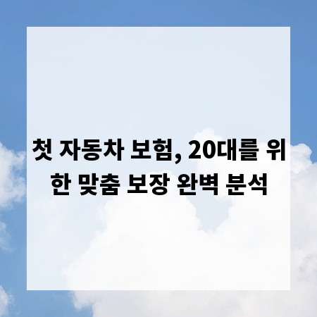 첫 자동차 보험, 20대를 위한 맞춤 보장 완벽 분석