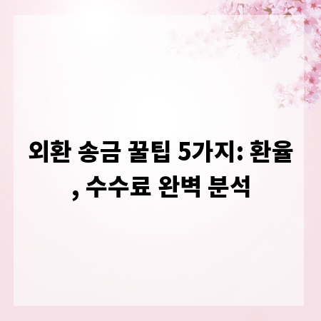 외환 송금 꿀팁 5가지: 환율, 수수료 완벽 분석