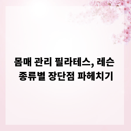 몸매 관리 필라테스, 레슨 종류별 장단점 파헤치기