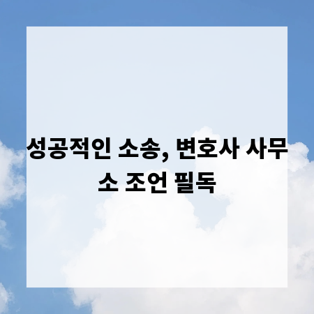 성공적인 소송, 변호사 사무소 조언 필독