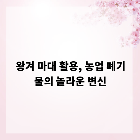 왕겨 마대 활용, 농업 폐기물의 놀라운 변신