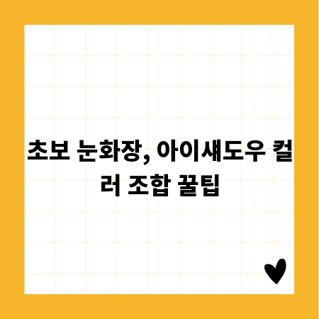 초보 눈화장, 아이섀도우 컬러 조합 꿀팁