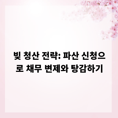 빚 청산 전략: 파산 신청으로 채무 변제와 탕감하기