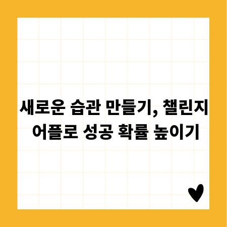새로운 습관 만들기, 챌린지 어플로 성공 확률 높이기
