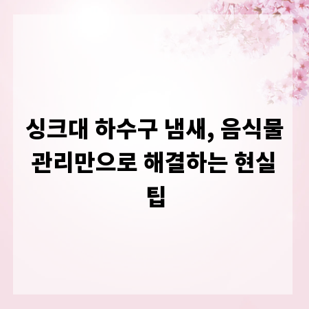 싱크대 하수구 냄새, 음식물 관리만으로 해결하는 현실 팁