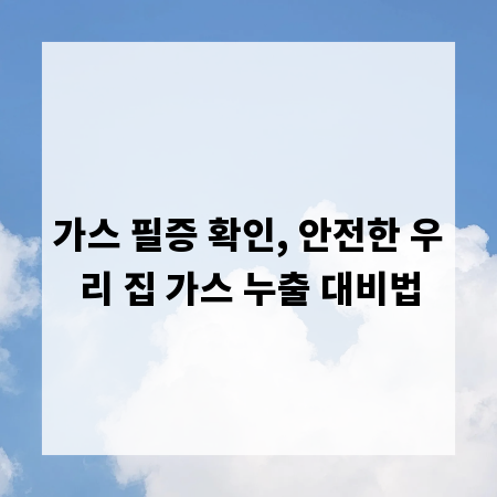 가스 필증 확인, 안전한 우리 집 가스 누출 대비법