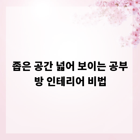 좁은 공간 넓어 보이는 공부방 인테리어 비법