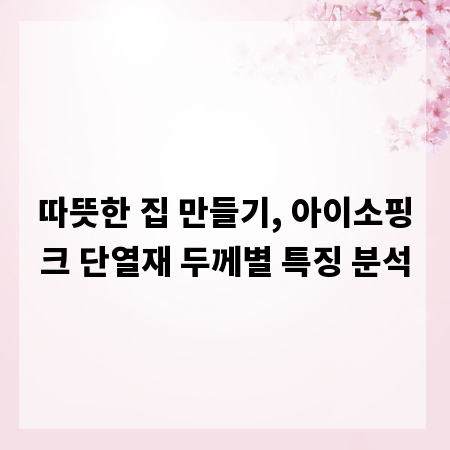 따뜻한 집 만들기, 아이소핑크 단열재 두께별 특징 분석