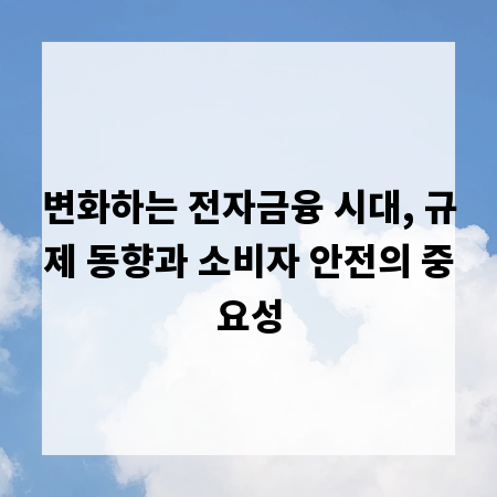 변화하는 전자금융 시대, 규제 동향과 소비자 안전의 중요성