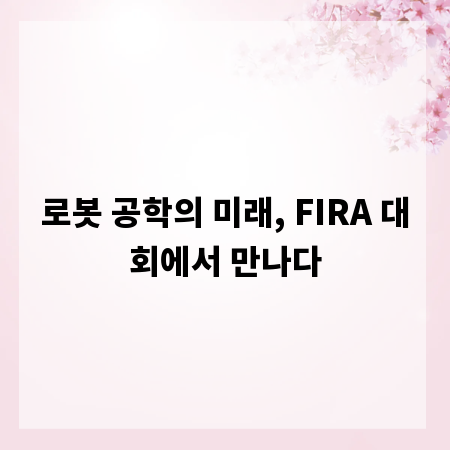 로봇 공학의 미래, FIRA 대회에서 만나다