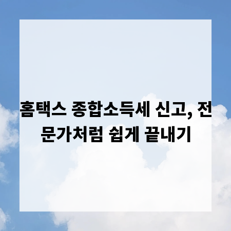 홈택스 종합소득세 신고, 전문가처럼 쉽게 끝내기