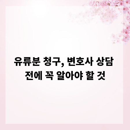 유류분 청구, 변호사 상담 전에 꼭 알아야 할 것