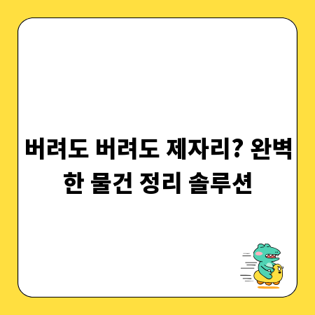 버려도 버려도 제자리? 완벽한 물건 정리 솔루션