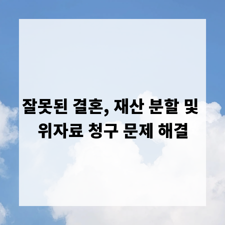 잘못된 결혼, 재산 분할 및 위자료 청구 문제 해결