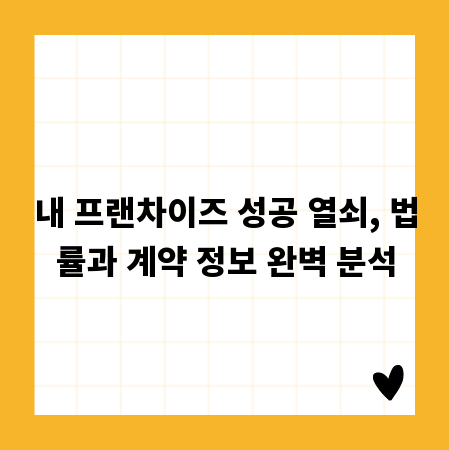 내 프랜차이즈 성공 열쇠, 법률과 계약 정보 완벽 분석