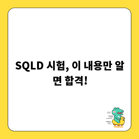 SQLD 시험, 이 내용만 알면 합격!