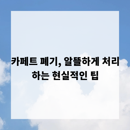 카페트 폐기, 알뜰하게 처리하는 현실적인 팁