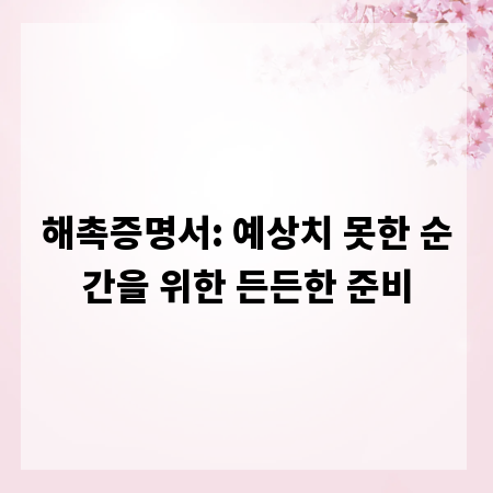 해촉증명서: 예상치 못한 순간을 위한 든든한 준비
