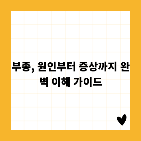 부종, 원인부터 증상까지 완벽 이해 가이드