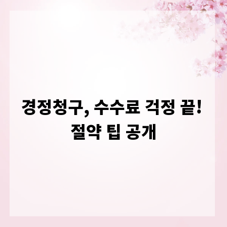 경정청구, 수수료 걱정 끝! 절약 팁 공개