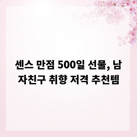 센스 만점 500일 선물, 남자친구 취향 저격 추천템