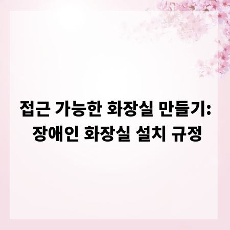 접근 가능한 화장실 만들기: 장애인 화장실 설치 규정