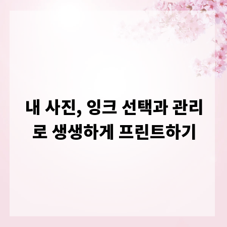 내 사진, 잉크 선택과 관리로 생생하게 프린트하기