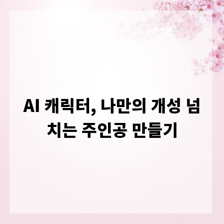 AI 캐릭터, 나만의 개성 넘치는 주인공 만들기