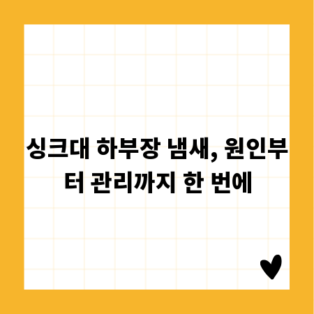 싱크대 하부장 냄새, 원인부터 관리까지 한 번에