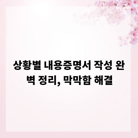상황별 내용증명서 작성 완벽 정리, 막막함 해결