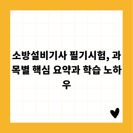 소방설비기사 필기시험, 과목별 핵심 요약과 학습 노하우