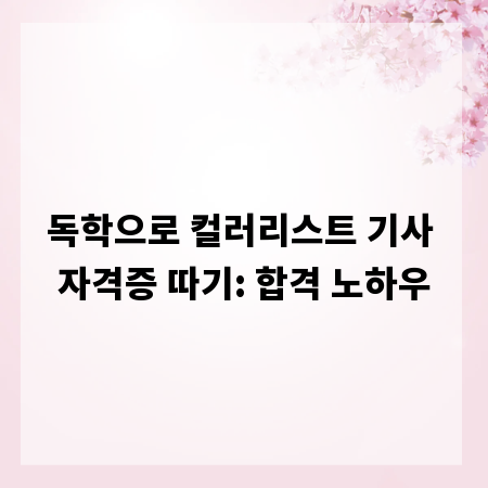 독학으로 컬러리스트 기사 자격증 따기: 합격 노하우
