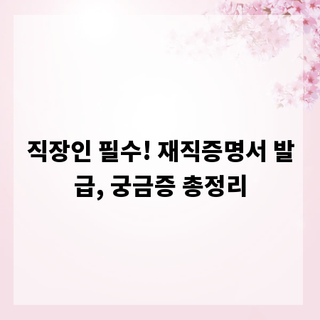 직장인 필수! 재직증명서 발급, 궁금증 총정리