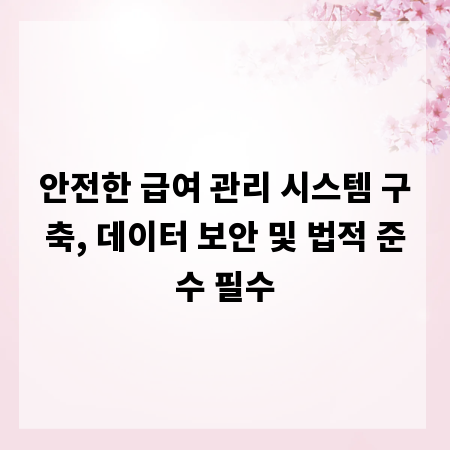 안전한 급여 관리 시스템 구축, 데이터 보안 및 법적 준수 필수